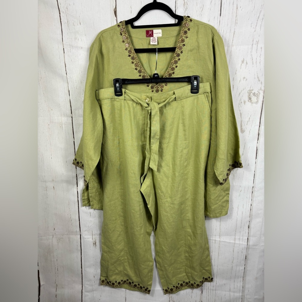 JM Collection Olive Embellished Blouse